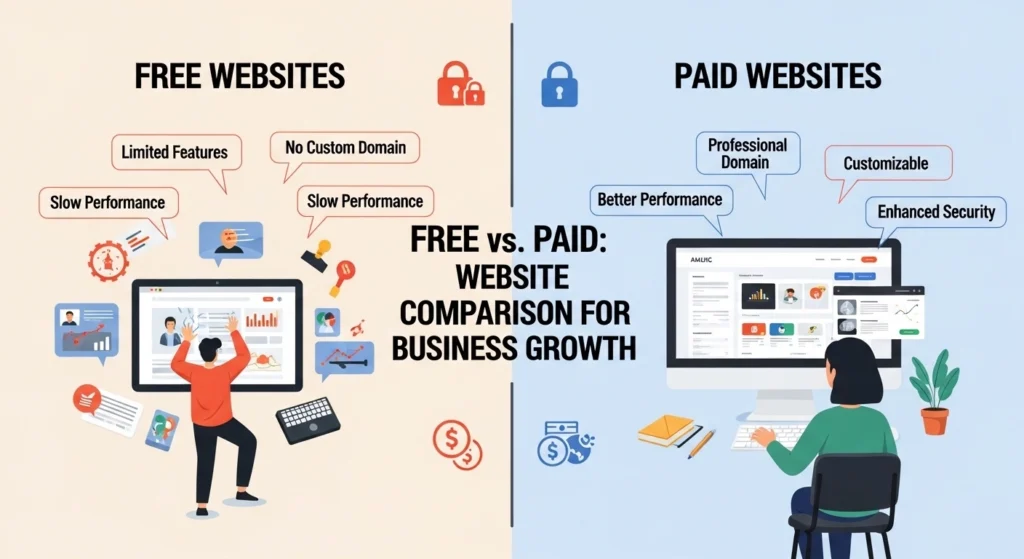 free vs paid website kaunsa better hai comparison for business growth