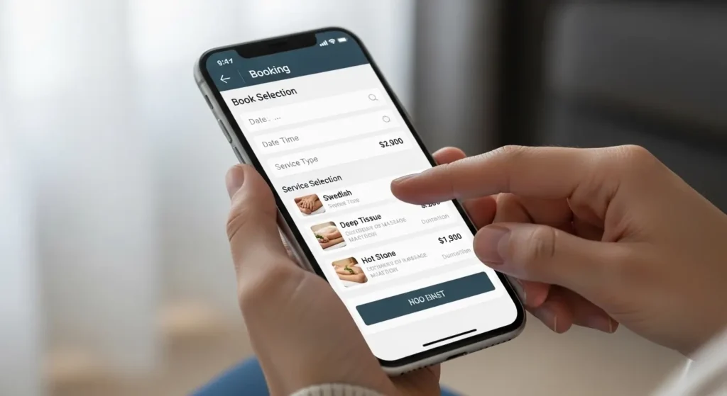 massage service website online booking system spa business